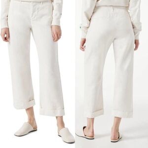 Frame Le Tomboy cuffed vintage white boyfriend trousers pants size‎ 27